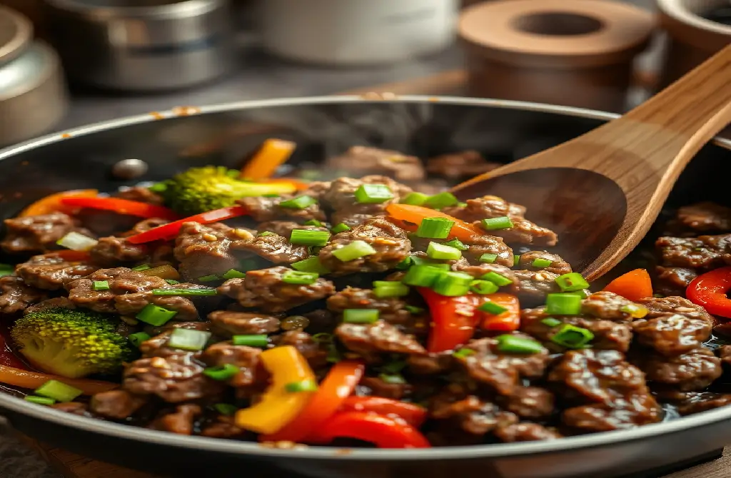 20-Minutes Delicious Easy Ground Beef Recipe for Busy Nights 5 Adding-sauces-and-ingredients-beef-recipe