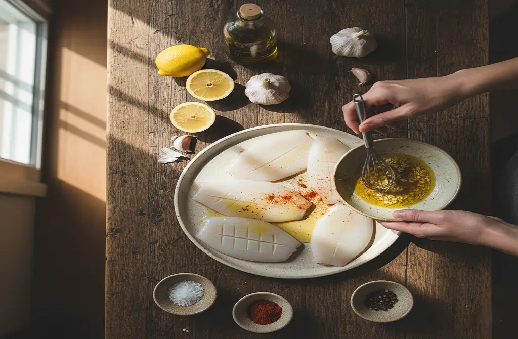 Calamari-Steaks-in-Lemon-Garlic-Marinade