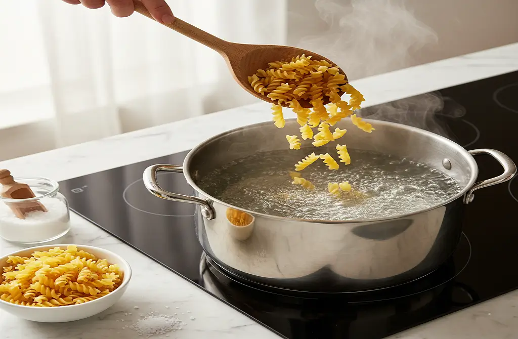 Cooking-rotini-pasta-in-boiling-water-step-1